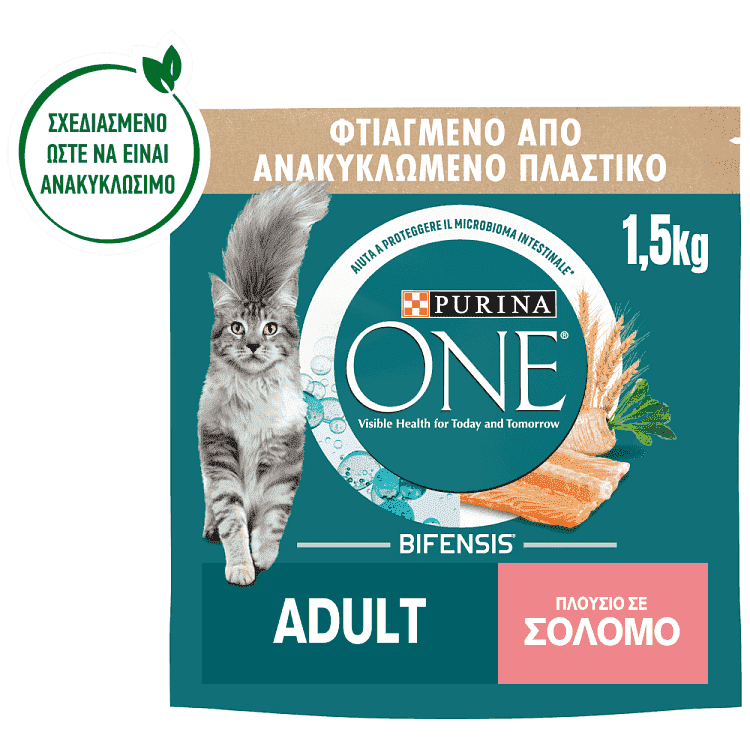 Purina One Adult Σολομός & Δημητριακά Ολικής Άλεσης 1,5Kg