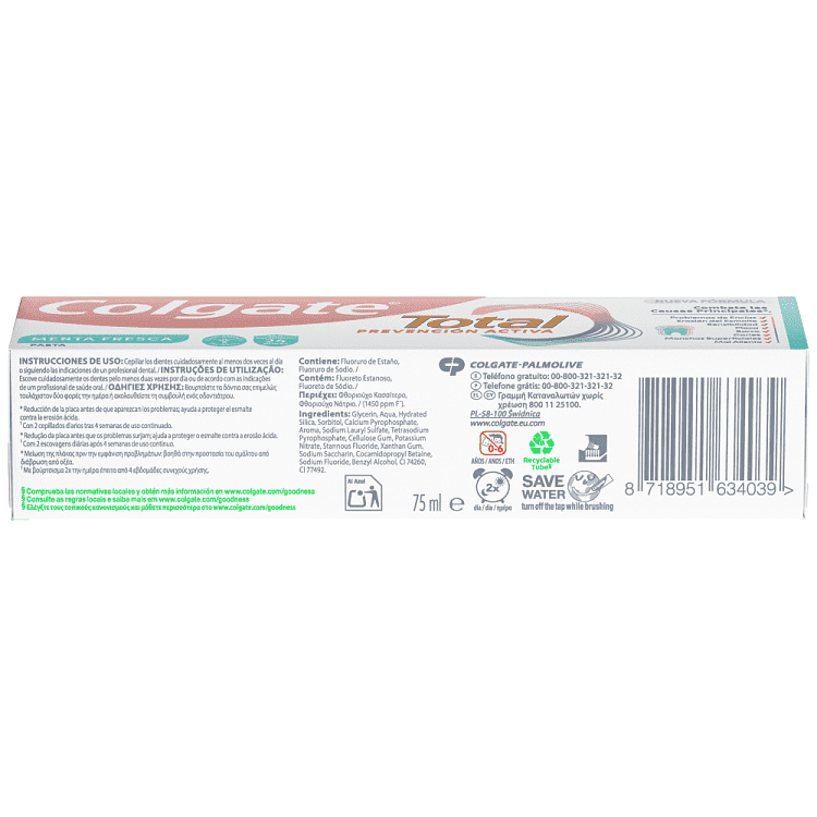 Colgate Οδοντόκρεμα Total Active Prevention Fresh Mint 75ml