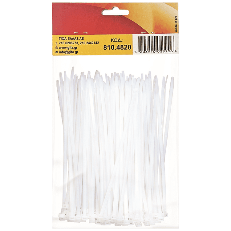 A.F Tools Δεματικά Tie Wraps 200x8mm Λευκά 100τεμ
