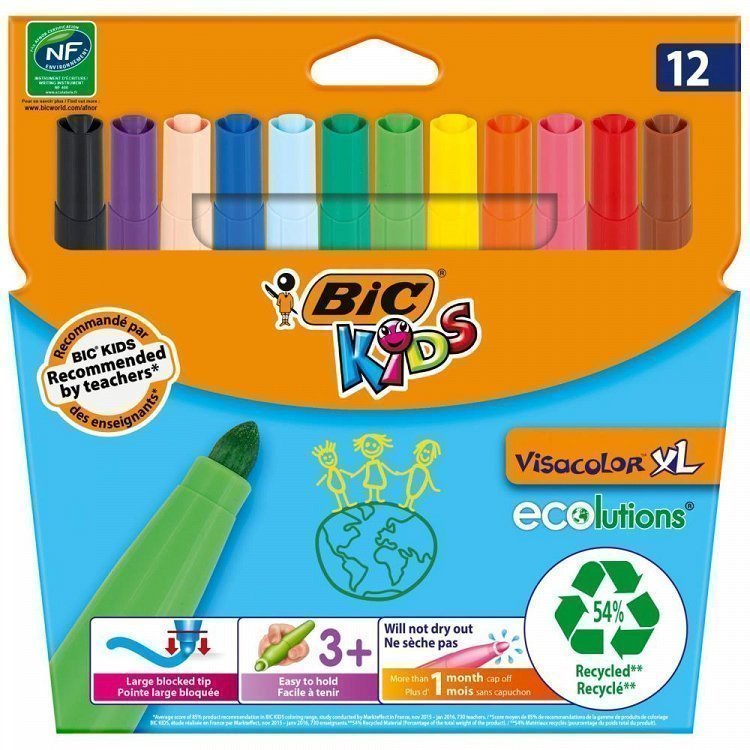 BIC Kids Visacolor Μαρκακαδόροι 12τεμάχια