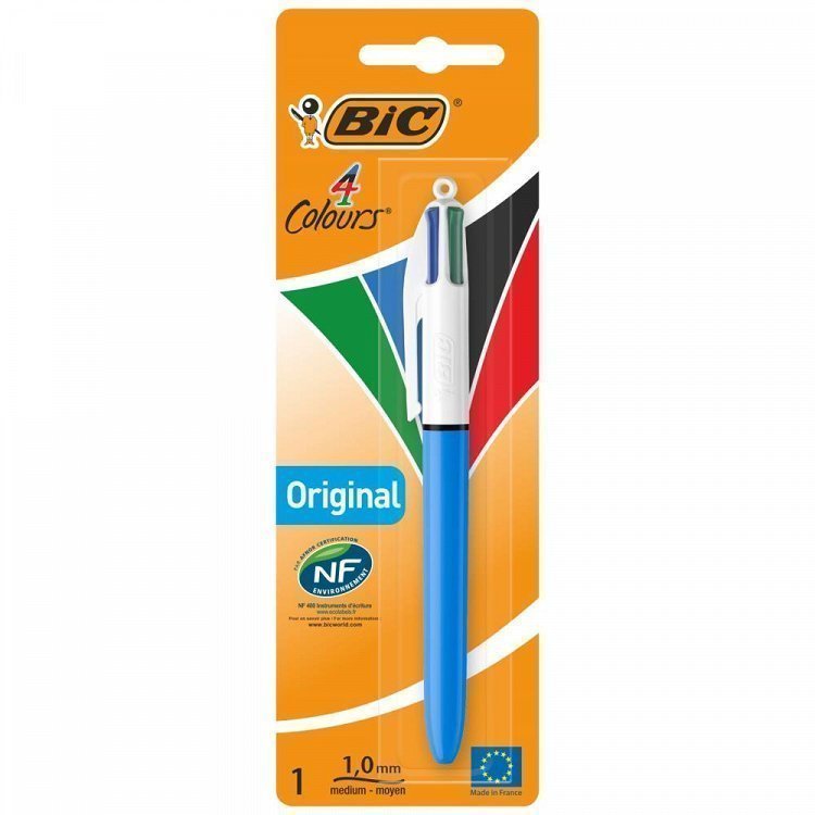 BIC 4 Colours Original Στυλό Διαρκείας Με Ανάκλιση, Μεσαία Μύτη 1.0 mm 1τεμ