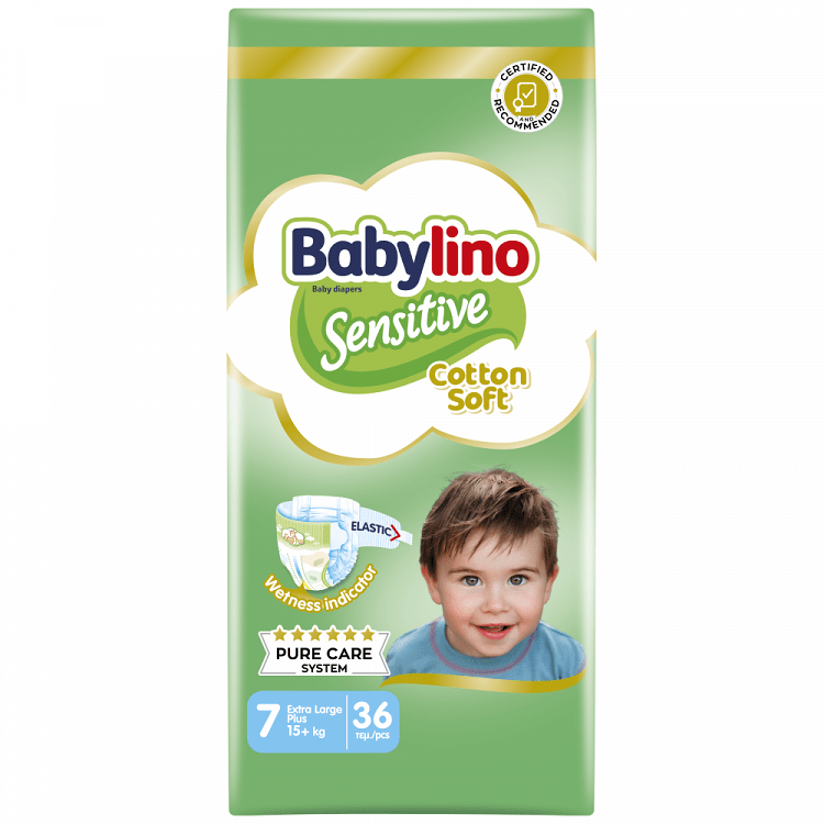 Babylino Sensitive Extra Large Plus Πάνες N.7 15kg+ 36τεμ Οικονομική Συσκευασία