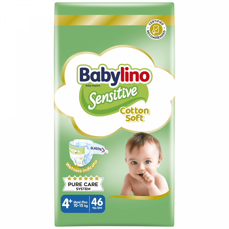Babylino Sensitive Πάνες 46τεμ Νο4+ Οικονομική Συσκ. (10-15Kg)