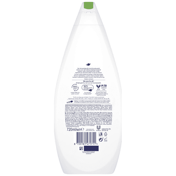 Dove Αφρόλουτρο Fresh Care 720ml