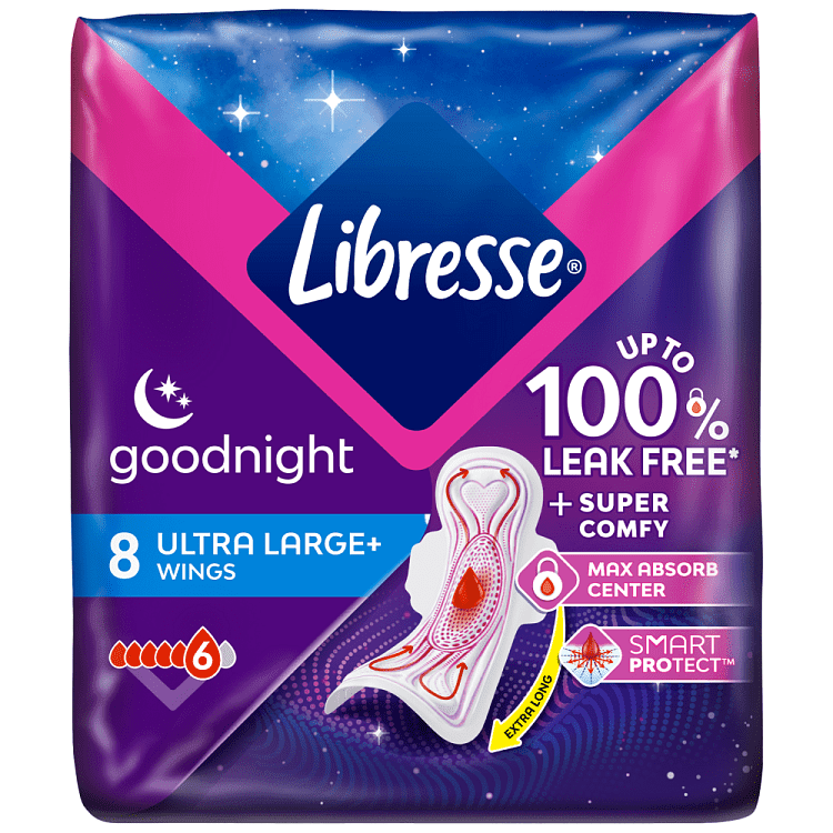 Libresse Σερβιέτες Ultra Large Goodnight 8τεμ.