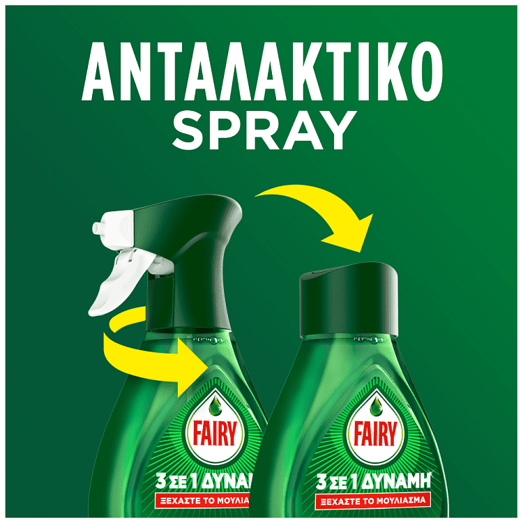 Fairy Power Υγρό Πιάτων Σπρέυ Λεμόνι Ανταλλακτικό 500ml