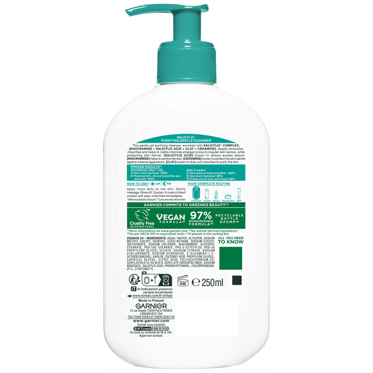 Garnier Salicylic Gel Καθαρισμού 250ml