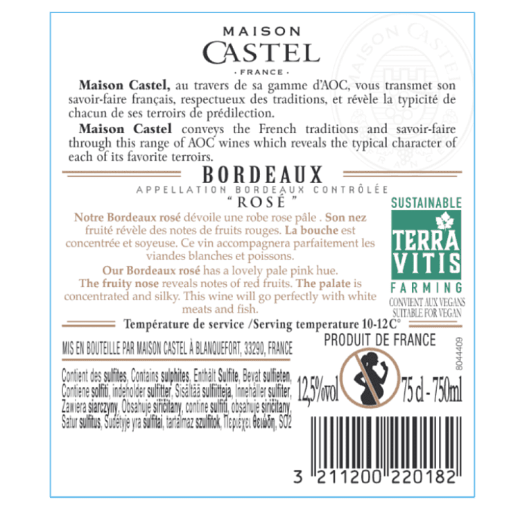 Maison Castel Bordeaux Ροζέ Οίνος 750ml
