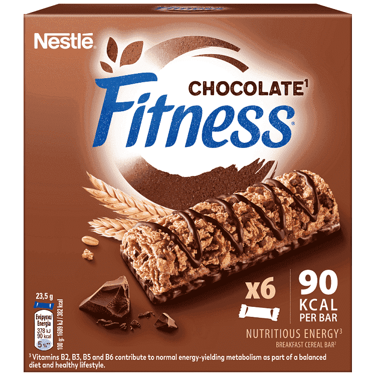Nestle Fitness Μπάρες Δημητριακών Σοκολάτα 6x23,5gr