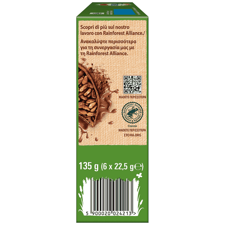 Nestle Fitness Μπάρες Δημητριακών Chocolate Hazelnut 6x22,5gr