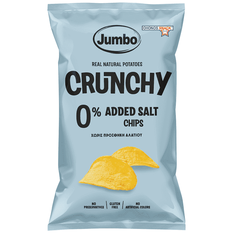 Jumbo Crunchy Chips Χωρίς Αλάτι & Χωρίς Γλουτένη 140gr