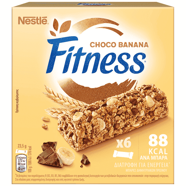 Nestle Fitness Μπάρες Δημητριακών Μπανάνα 6x23,5gr