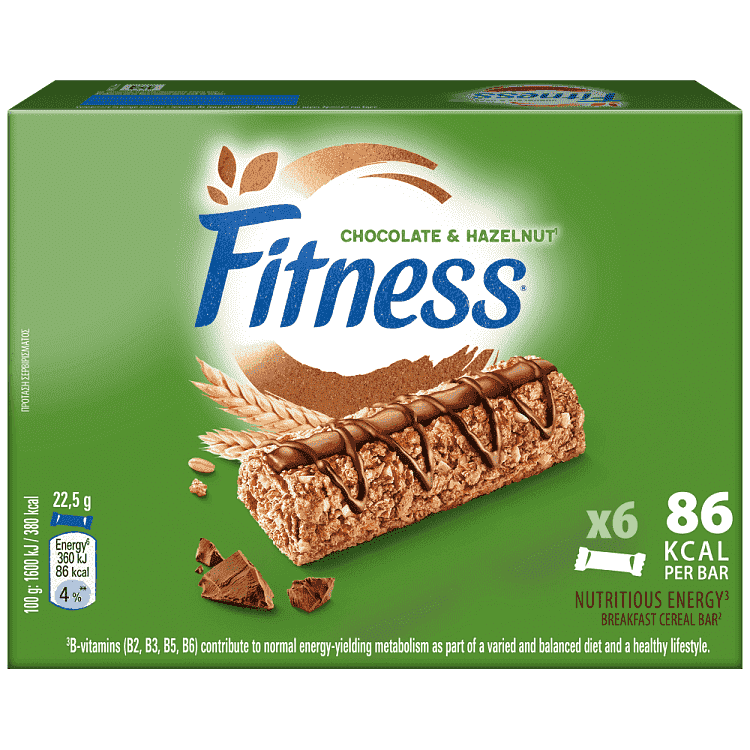 Nestle Fitness Μπάρες Δημητριακών Chocolate Hazelnut 6x22,5gr