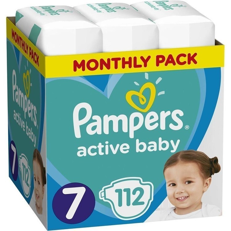 Pampers Πάνες Active Baby Monthly Pack (112τεμ) Νο7