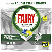 Fairy Platinum Ταμπλέτες Πλυντηρίου Πιάτων Λεμόνι 15τεμ
