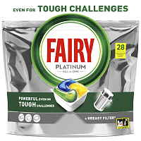 Fairy Platinum Κάψουλες Πλυντηρίου Πιάτων Λεμόνι 28τεμ