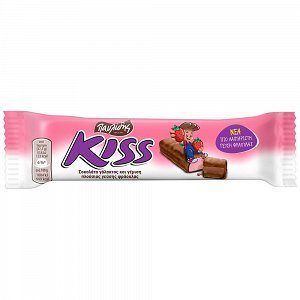 Kiss Σοκολάτα Γεμιστή Με Κρέμα Γάλα & Φράουλα 27,5gr