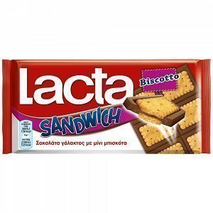 Lacta Sandwich Biscotto Σοκολάτα Γάλακτος 87gr