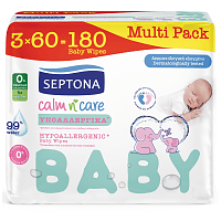 Septona Μωρομάντηλα Calm N' Care Υποαλλεργικά (3x60τεμ)