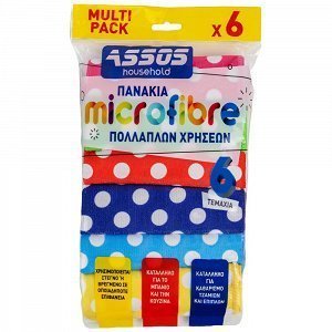 Assos Πανάκια Microfiber Με Σχέδια 6τεμ