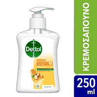 Dettol Αντιβακτηριδιακό Υγρό Κρεμοσάπουνο Με Αντλία Soft On Skin Mέλι 250ml