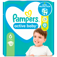 Pampers Active Baby No 6 13-18kg 32τεμ