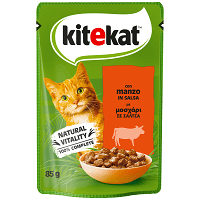 Kitekat Τροφή Γάτας Με Μοσχάρι Σε Σάλτσα Φακελάκι 85gr