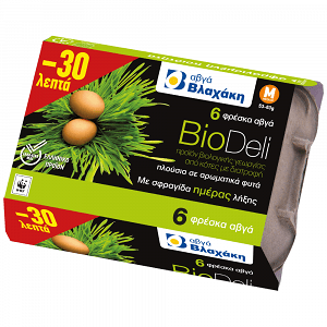 Βλαχάκη Αυγά Biodeli 6άδα 53 - 63G Medium -0,30€