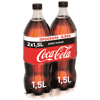 Coca-Cola Zero 2x1,5lt -0,50€