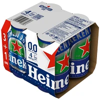 Heineken 0.0 Χωρίς Αλκοόλ Μπύρα Κουτί 330ml 3+1 Δώρο