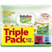 Babylino Sensitive Χωρίς Άρωμα Μωρομάντηλα Triple 3x54τεμ