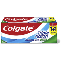 Colgate Triple Action Οδοντόκρεμα 75ml 1+1 Δώρο