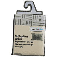 Home Comfort Μαξιλαροθήκες Geometr Print Olive 50x70cm Σετ 2