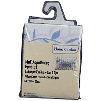 Home Comfort Μαξιλαροθήκη Floral Print Μπλε Σετ 2 50x70cm
