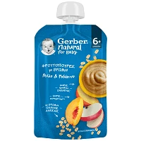Gerber Φρουτοπουρές Με Βρώμη Μήλο & Ροδάκινο 110gr