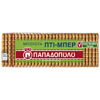 Παπαδοπούλου Πτι Μπερ Μπισκότα Χωρίς Ζάχαρη 225γρ