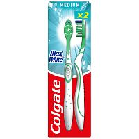 Colgate Max White Οδοντόβουρτσα Medium 2τεμ 1+1 Οικονομική Συσκευασία