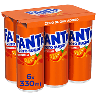 Fanta Πορτοκαλάδα Zero Χωρίς Ζάχαρη 6x330ml