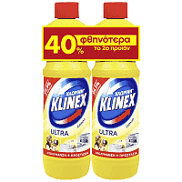 Klinex Ultra Lemon Χλωρίνη 2x750ml (Το 2ο -40%)