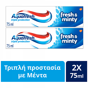 Aquafresh Fresh & Minty Οδοντόκρεμα 2x75ml