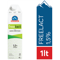 Όλυμπος Γάλα Χωρίς Λακτόζη Freelact 1,5%1lt