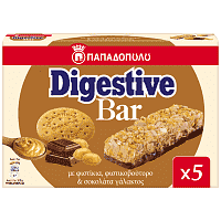 Παπαδοπούλου Digestive Bar Φιστικοβούτυρο Σοκολάτα Γάλακτος (5 Τεμάχια) 28g