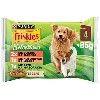 Friskies Adult Υγρή Τροφή Σκύλου Βοδινό Κοτόπουλο Αρνί 4x85gr