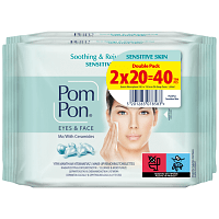 Pom Pon Υγρά Μαντηλάκια Ντεμακιγιάζ Eyes 7 Face 2x20τεμ