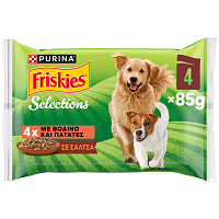 Friskies Adult Υγρή Τροφή Σκύλου Βοδινό Πατάτες 4x85gr