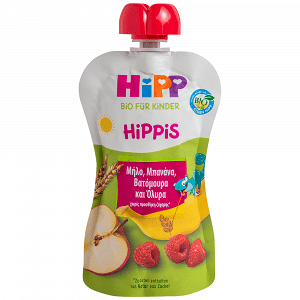 Hipp Bio Φρουτοπολτός Μήλο-Μπανάνα-Βατόμουρο-Δημητριακά 100gr