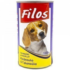 Filos Τροφή Για Σκύλους Κονσέρβα Κοτόπουλο & Γαλοπούλα 1230gr