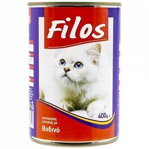 Filos Τροφή Για Γάτες Κονσέρβα Βοδινό 400gr
