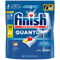 Finish Quantum All in 1 Caps Πλυντηρίου Πιάτων Λεμόνι 36εμ