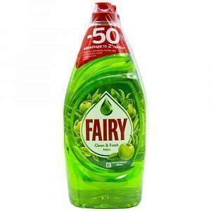 Fairy Clean & Fresh Υγρό Πιάτων Μήλο 900ml (Το 2ο -50%)